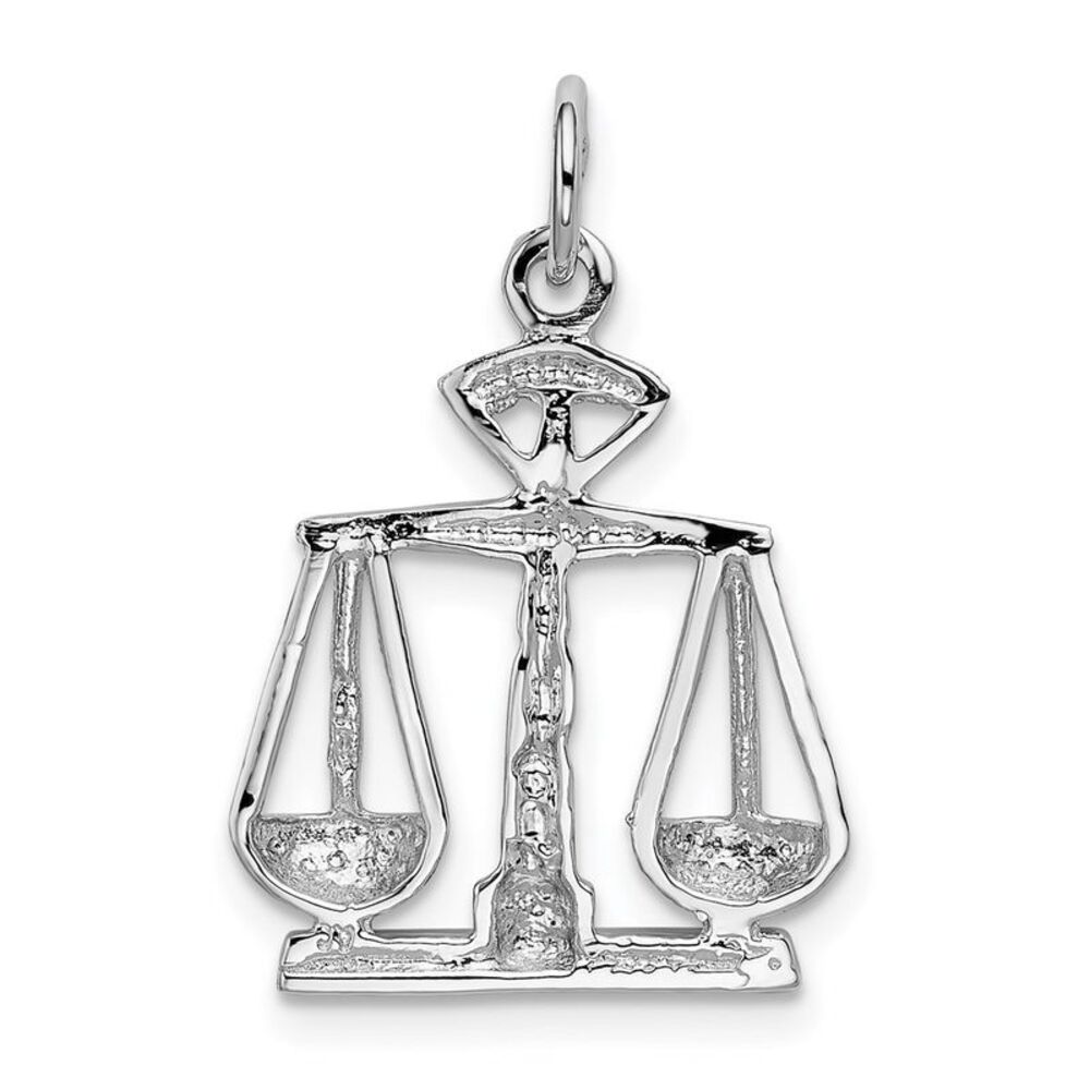 14k White Gold Scales of Justice Charm - Picture 3 of 5